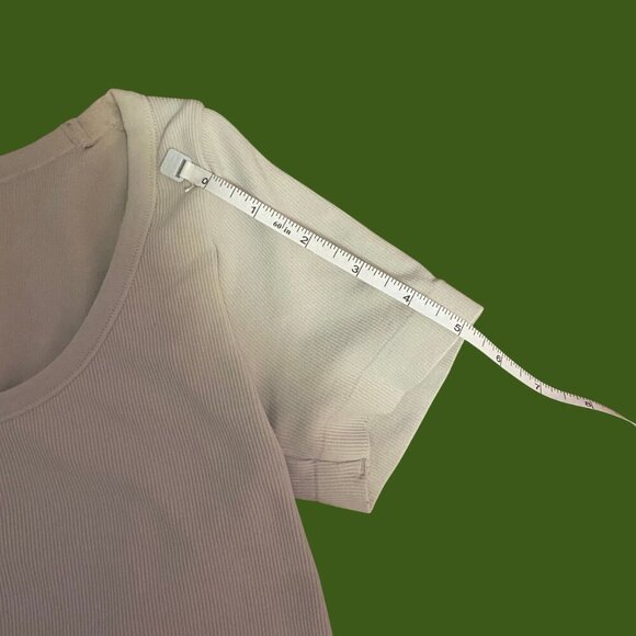 Garage White Ribbed Scoop Neck Crop Top | Size P/S - Picture 5 of 6